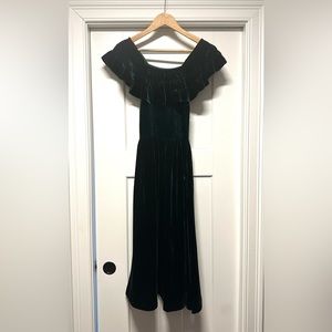 Green Velvet Nap Dress